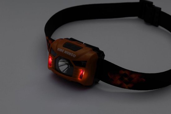 Hoofdlamp LED Oplaadbaar Oranje - Leeslampje voor Boek - Hardloop verlichting - Kluslamp - 160 Echte Lumen - King Mungo KMHL019