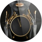 Black Gold Clock | Eric Kuster Style  | 50 x 50 CM | Wanddecoratie | Schilderij | 5 mm dik plexiglas muurcirckel