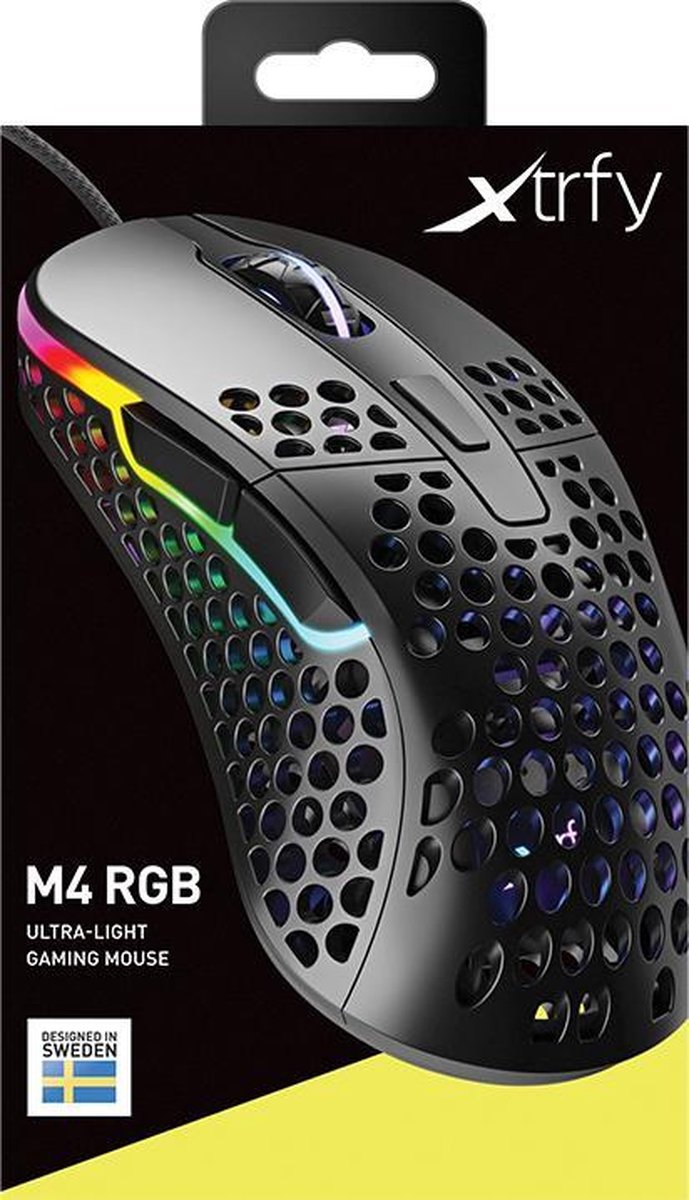 SOURIS GAMING ULTRA LEGERE RGB XTRFY M4 (16000 DPI) NOIR