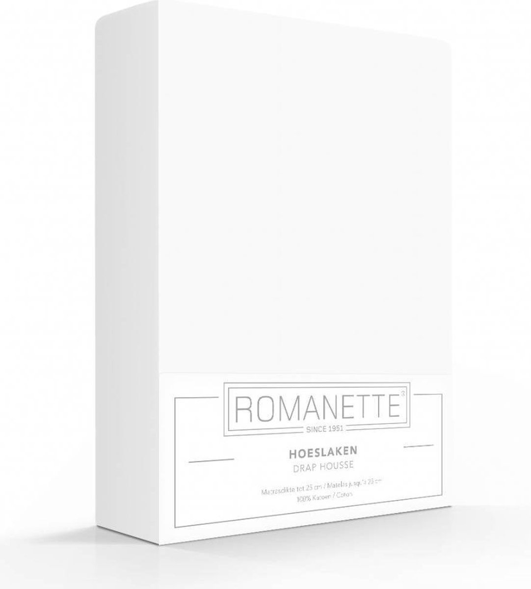 Romanette Hoeslaken Flanel 90 x 200 cm Wit