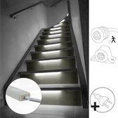 LED trapverlichting set 14 ledstrips in profiel - 50 cm breed - Helder Wit