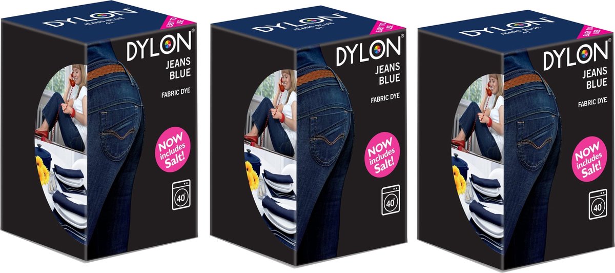 Gezichtsvermogen Bowling overdrijven 3 x Dylon Textielverf Jeans Blue all-in-one (zout inbegr.) | bol.com