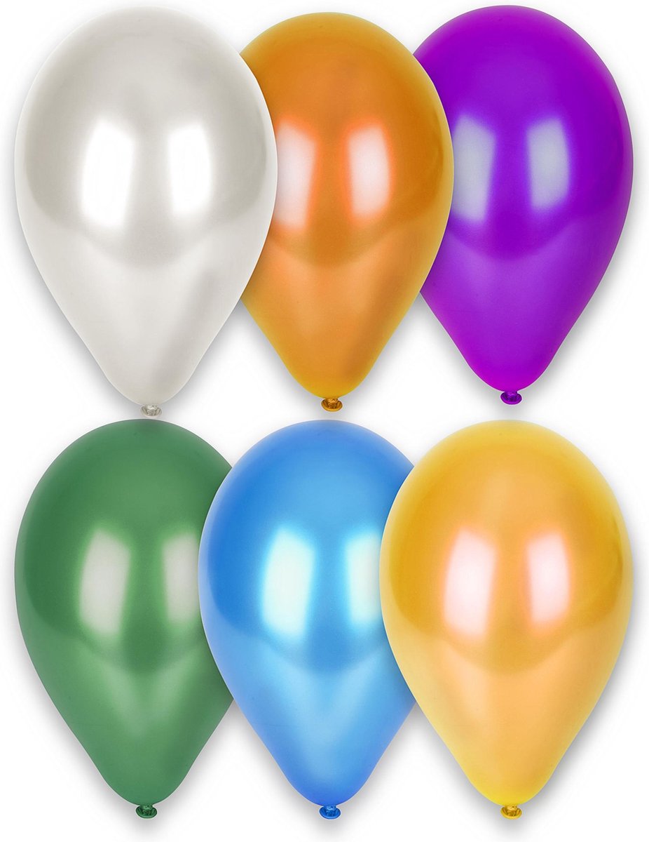 GLOBOLANDIA - 12 metallic ballonnen in verschillende kleuren
