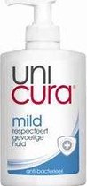 Unicura-Handzeep -VOORDEELVERPAKKING-5x250ml-SENSITIVE-Respecteert-Antibacterieel-Anti-bacterieel / Anti-bacteriële Zeep / Unicura-Anti bacterieele handzeep / Hand desinfectie en desinfectere