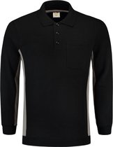 Tricorp Polo Sweater Bicolor Borstzak 302001 Zwart / Grijs  - Maat 5XL