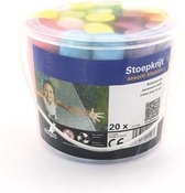 Stoepkrijt emmer - 20 stuks - 6 kleuren