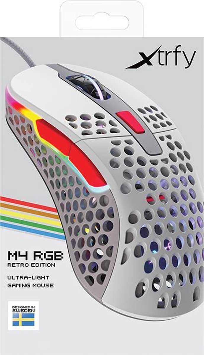 XTRFY M4 - Souris de jeu ultra légère - Rétro - RVB - 16000