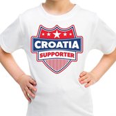 Kroatie / Croatia schild supporter  t-shirt wit voor kinderen L (146-152)