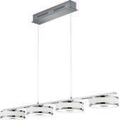 LED Hanglamp - Trion Agiany - 28W - Warm Wit 3000K - 4-lichts - Dimbaar - Rechthoek - Mat Nikkel - Aluminium - BSE