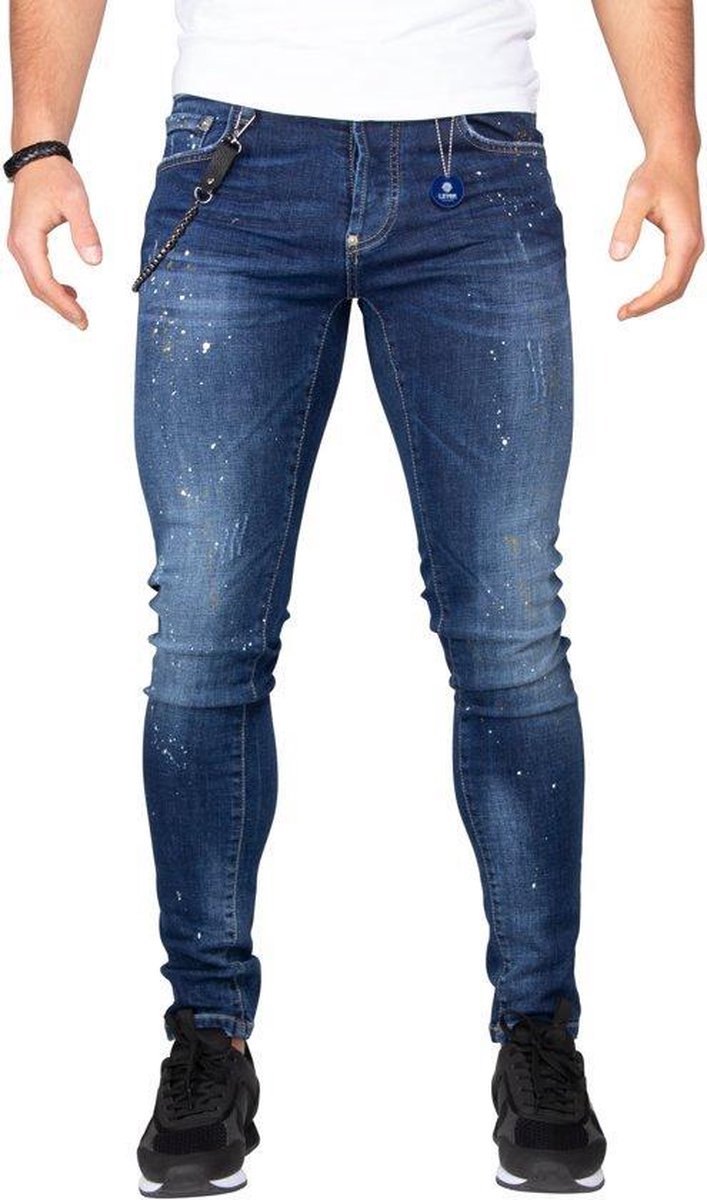 Jeans heren- Leyon denim - Yellow -Spotted- Blauw 1674 W31 X L33