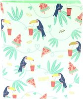 Ringband Palms&Pizza A4 2R PP Toucan. Design met goudfolie.