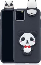 Softcase met 3D pandabeer voor iPhone 11 Pro Max 6.5 inch - Zwart