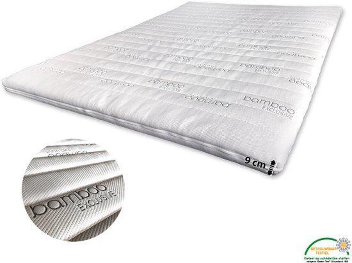 Topdekmatras-Topper Bamboo 180/200 NASA Traagschuim 9cm