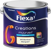 Flexa Creations - Muurverf Zijde Mat - Mengkleuren Collectie - Wit Bamboe  - 2,5 liter