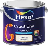 Flexa Creations - Muurverf Zijde Mat - Mengkleuren Collectie - RAL9010  - 2,5 liter