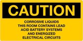 Sticker 'Caution: Corrosive liquids' 300 x 150 mm