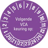 Volgende VCA keuring op sticker 21-26, 18 per kaart