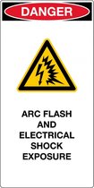 Sticker 'Arc flash and electrical shock exposure', 210 x 148 mm (A5)