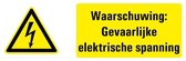 Waarschuwing voor gevaarlijke elektrische spanning tekstbord 400 x 150 mm
