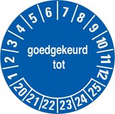 Goedgekeurd tot 21-26 sticker, op vel Ø 40 mm Blauw