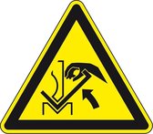 Waarschuwingssticker hand tussen werkstuk - ISO 7010 - W031 300 mm