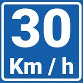 Adviessnelheid 30 km sticker, A4 100 x 100 mm