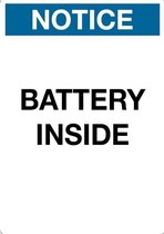 Sticker 'Notice: Battery inside' 210 x 148 mm (A5)
