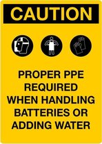 Sticker 'Caution: Proper PPE required' 148 x 105 mm (A6)