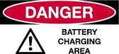 Sticker 'Danger: Battery charging area' 100 x 50 mm