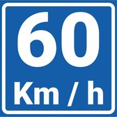 Adviessnelheid 60 km sticker, A4 100 x 100 mm