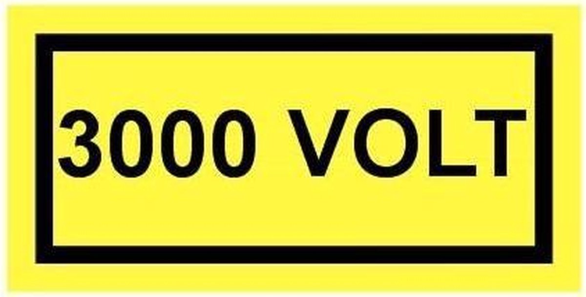 3000 volt sticker 100 x 50 mm