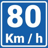 Adviessnelheid 80 km sticker, A4 200 x 200 mm