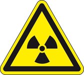 Waarschuwingssticker radioactieve stoffen - ISO 7010 - W003 50 mm - 10 stuks per kaart