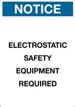 Sticker 'Notice: Electrostatic safety equipment required', 210 x 148 mm (A5)