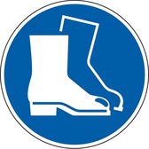 Veiligheidsschoenen verplicht sticker - ISO 7010 - M008 50 mm - 10 stuks per kaart