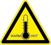 Waarschuwingssticker hoge temperaturen warm/hot 300 mm