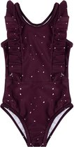 Little Indians Zwempak stippen - aubergine maat 2-3 jaar