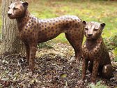 Tuinbeeld - bronzen beeld - Staande cheetah - 61 cm hoog