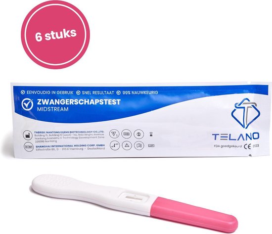 Telano Zwangerschapstest Midstream Extra Vroeg 6 stuks - Extra Gevoelig