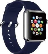 Shop4 - Bandje voor Apple Watch 1 38mm - Siliconen Donker Blauw
