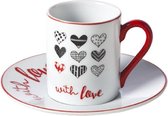 Cosy en Trendy With Love Espresotassen 8 cl En Ondertas D5xh6cm Porselein - (Set van 6) En Yourkitchen E-kookboek - Heerlijke Smulrecepten