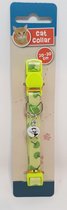 Kattenhalsband - verstelbare halsband - kat - 20-30 cm - lime groen - met belletje