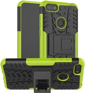 Rugged Kickstand Back Cover - Motorola Moto E6 Play Hoesje - Groen
