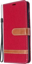 Denim Book Case - Xiaomi Mi Note 10 Hoesje - Rood