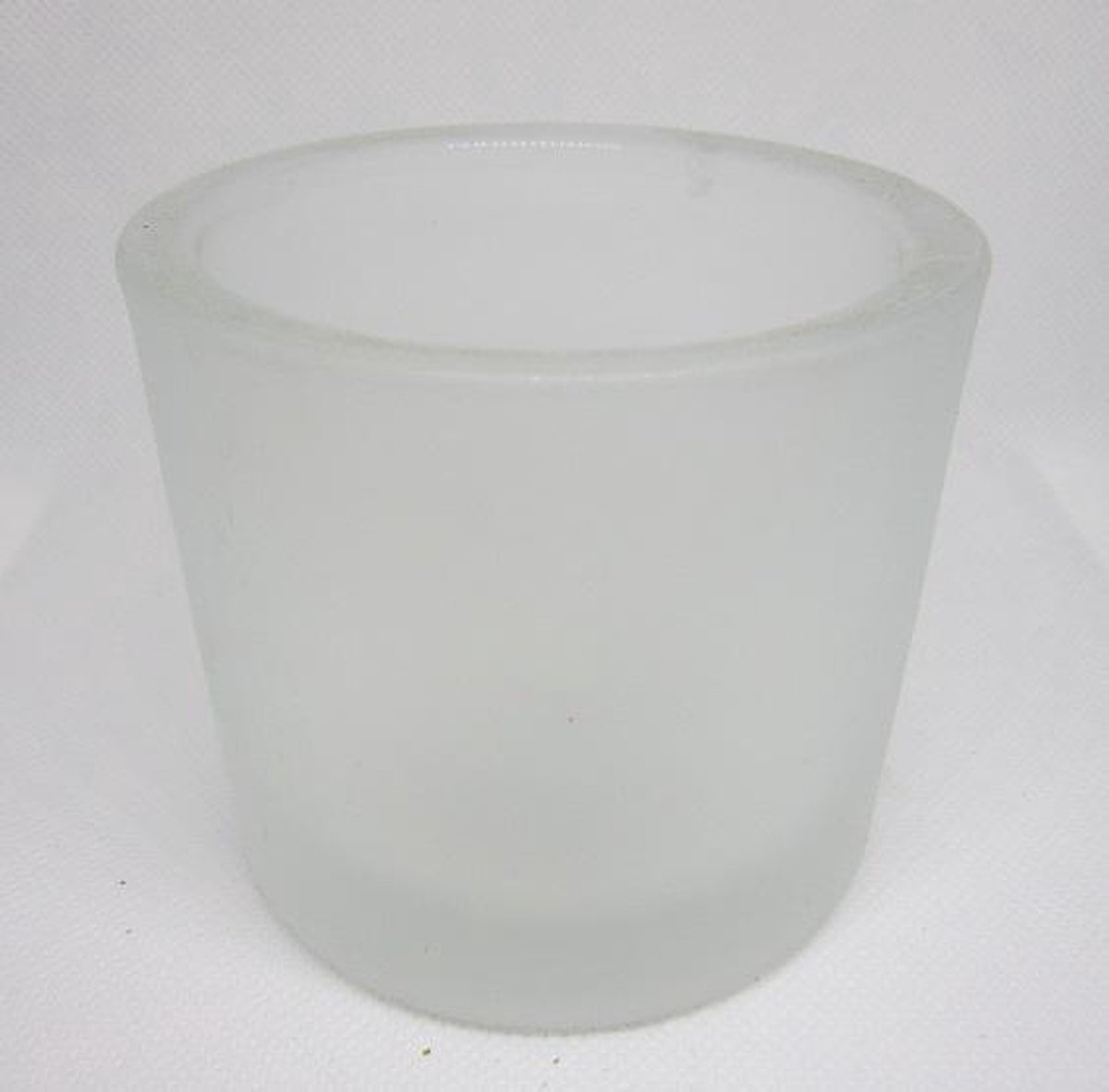 waxinelichthouder, set van 2 stuks, dik glas, mat wit - frosted, 8 x 9 cm Ø  | bol.com