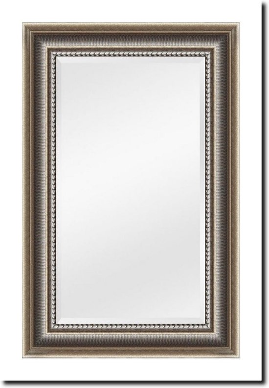 Wand Spiegel met houten lijst 75 cm Cesarino Antiekzilver brons - Buitenmaat 75 x 136 cm horizontaal of verticaal - Dressoir spiegel woonkamer of slaapkamer - Italiaanse decoratieve sierspiegel - Muurspiegel