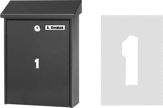 Huisnummer sticker 1 WIT (6cm hoog) / plakcijfer / cijfersticker