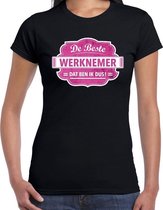 Cadeau t-shirt voor de beste werknemer zwart voor dames S