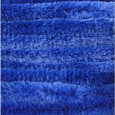 50x Blauw chenille draad 14 mm x 50 cm - Buigbaar draad - Pluche chenillegaren/chenilledraden - Hobbymateriaal om mee te knutselen