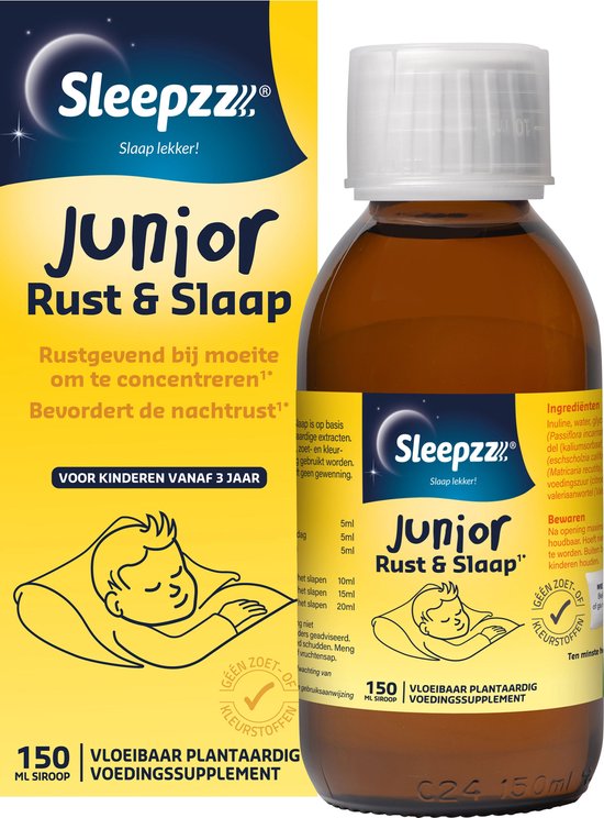 Sleepzz Junior - Natuurlijk Rust- en Slaapsiroop - Supplement - 150 ml